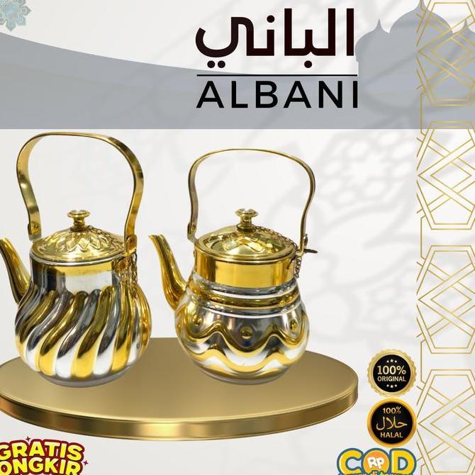 Teko Hias Variant 1L - Teko Arab Tradisional Briq Ibrick Brik 1 Liter Untuk Minuman Panas & Dingin o