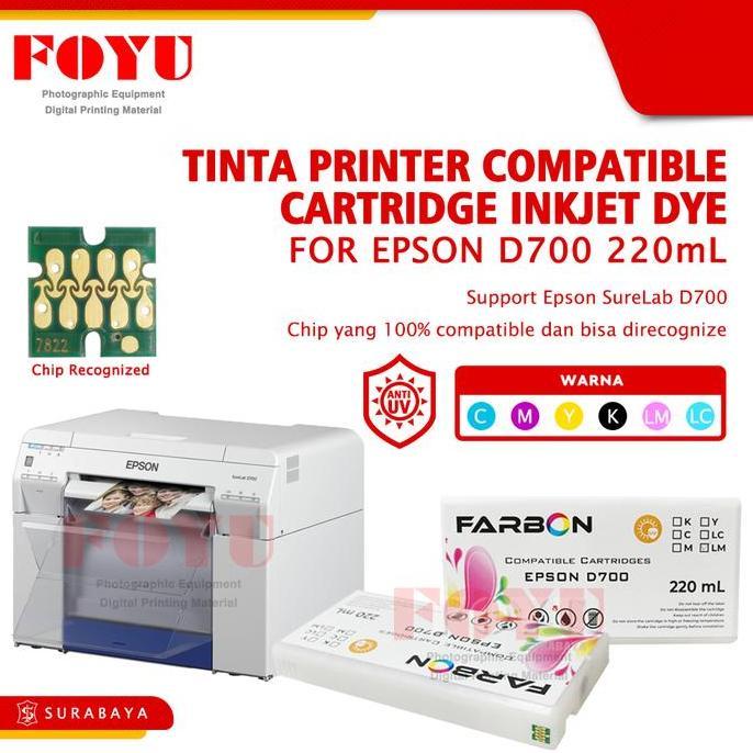 Tinta Printer Compatible Cartridge Inkjet Dye Epson D700 220mL