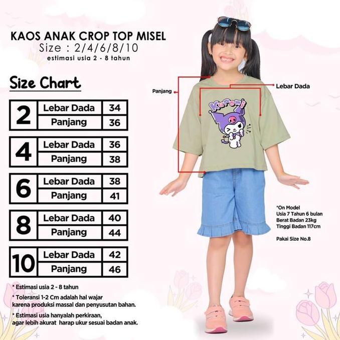 Promo 2-8TH KAOS OVERSIZE ANAK KUMA SHIRT KUROMI/MELODY COD