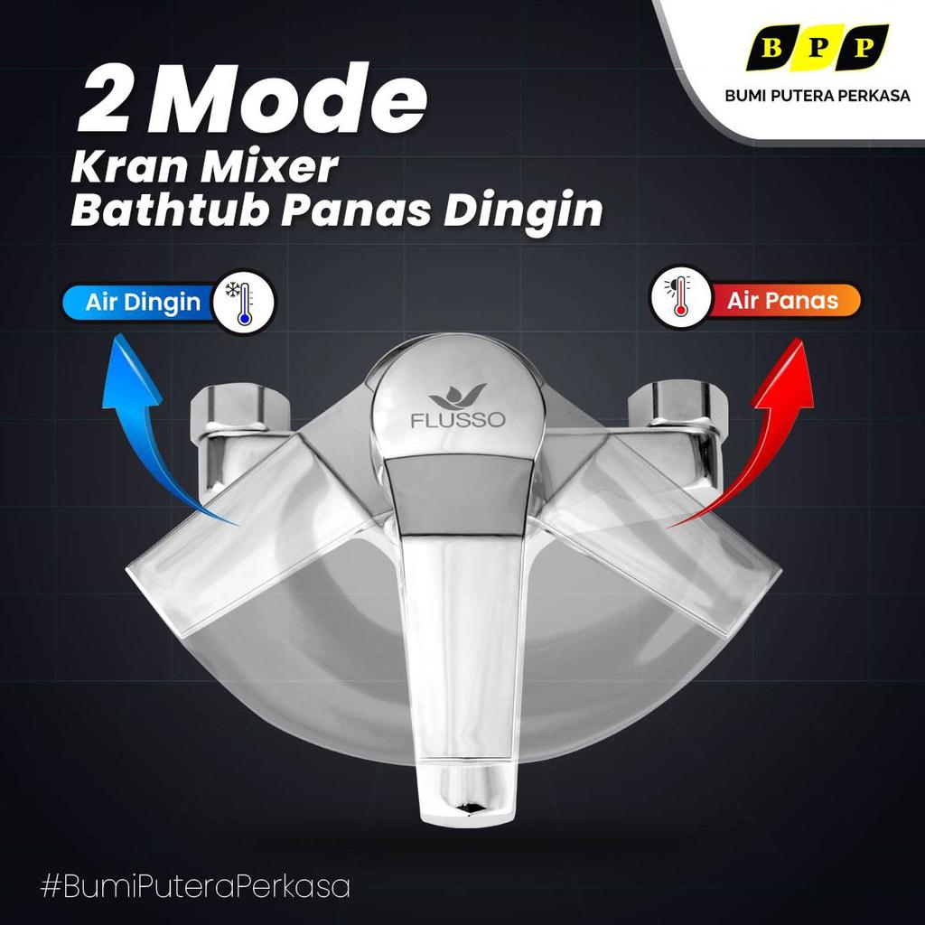 Kran Mixer Panas Dingin Kran Shower Bathtub Satu Set  FLUSSO | Kran Shower Satu Set | 10 Shower set