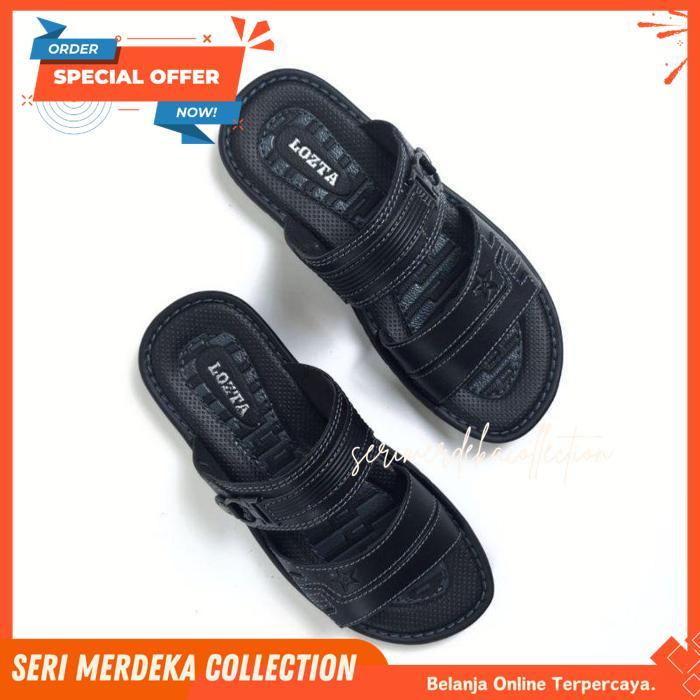 LOZTA SENDAL PRIA DEWASA KULIT SLIP ON JN - 03 SERIES KUALITAS TERBAIK