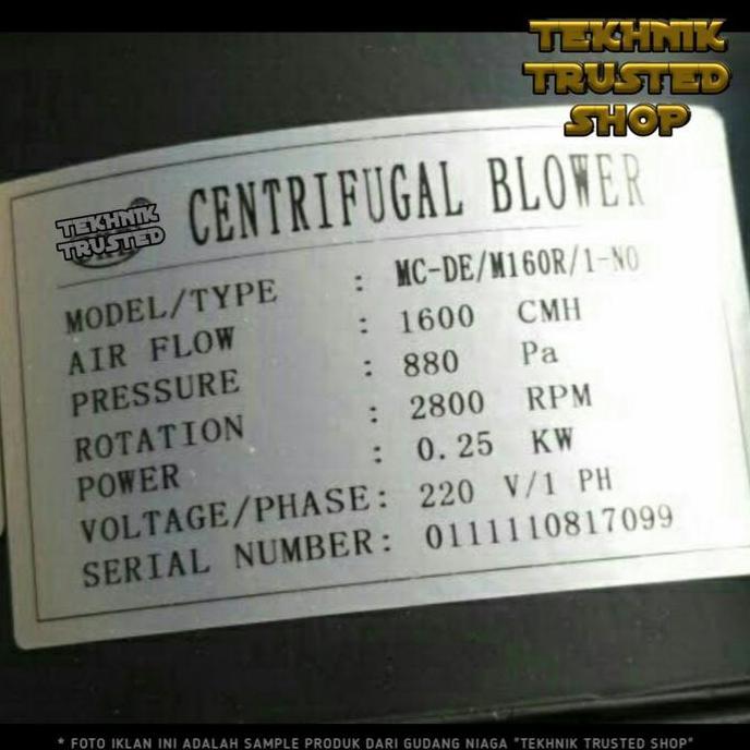 Promo Centrifugal Blower Hisap De160R 250W Exhaust Fan Keong Cod