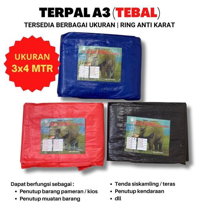 Terpal Plastik A3 Ukuran [ 3 X 4 ], Terpal Jadi