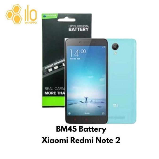 Hippo Baterai Baterry 100% ORI Baterai Redmi Note 2 BM45 3850MAH Batere Premium Batu Batre Batrai Ha