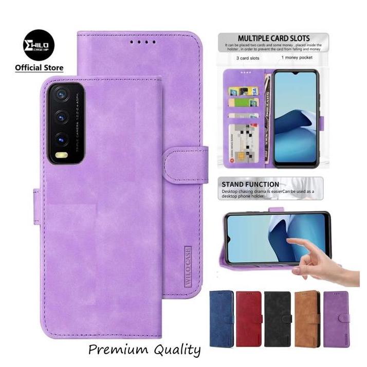 DB296 - WILOCASE FLIP WALLET UNTUK VIVO Y20/Y20s/Y20s (G)/Y20 2021 FLIP LEATHER CASE PREMIUM/CASE HP