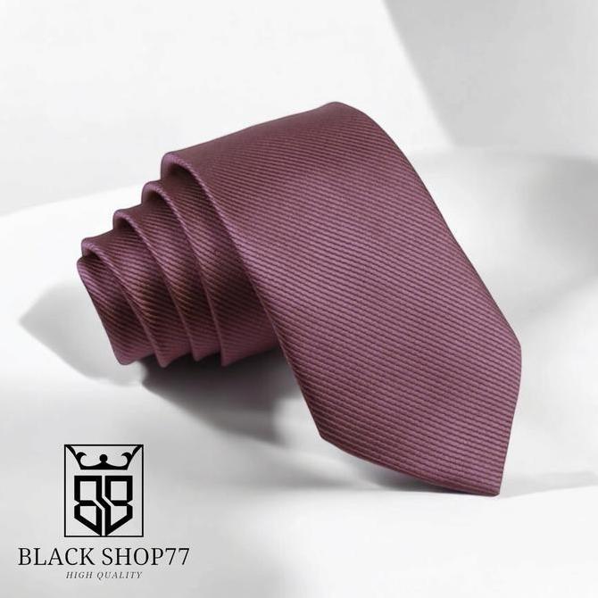 DV91 - Dasi Pria Dasi Panjang Dasi Motif Salur Halus Rose Gold 3 Inchi