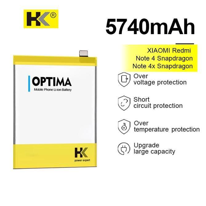 HK Optima Baterai For Redmi Note 4 Snapdragon / Note 4x Snapdragon BN43 5740 mAh 3.85V Double IC