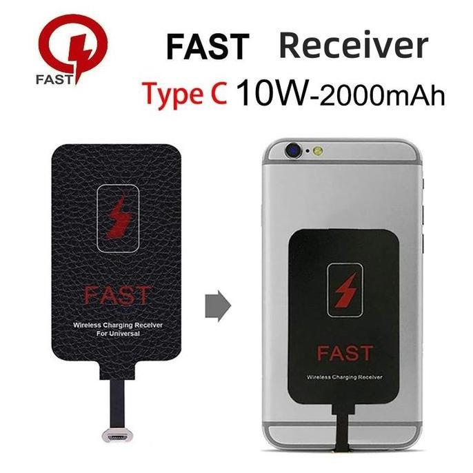 TRIPLEDI Wireless Charger Receiver Fast 10W 2A Micro USB Lightning Adapter Handphone