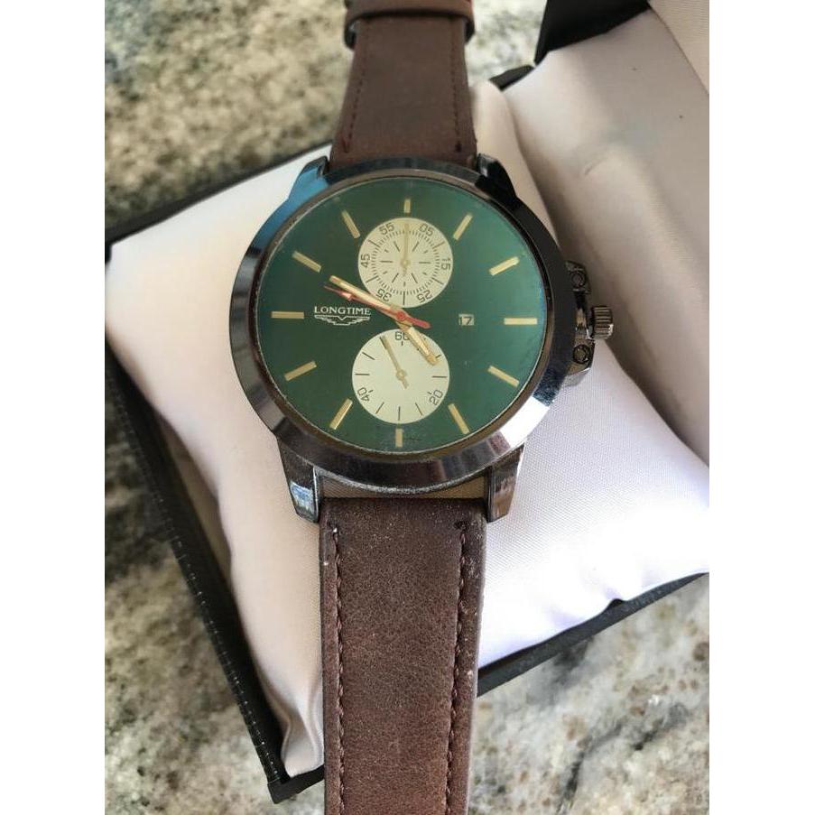 DB107 >> Jam Tangan/Arloji Pria Kulit Longtime Ori Tanggal Keren Exclusive