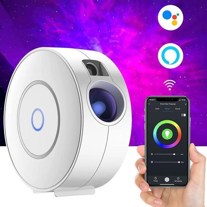 Promo Tuya Wifi Smart Aurora Galaxy Star Projector Night Light Alexa Voice . Cod