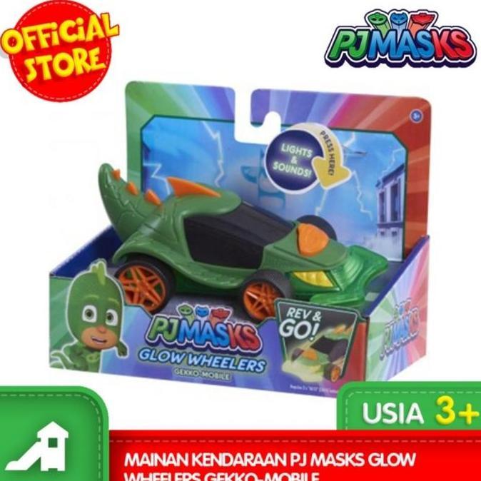 Mainan Kendaraan PJ Mask Glow Wheeler Cat boy Gekko Owleet