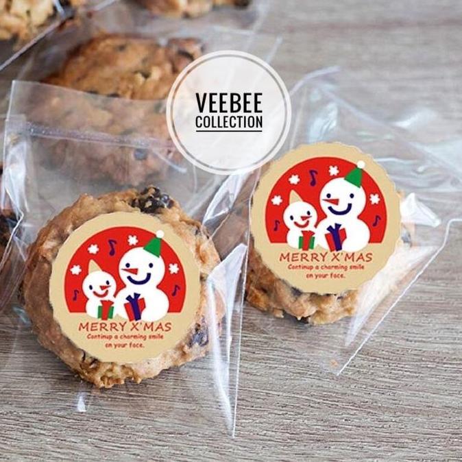 $$$$] Stiker Hampers natal bulat / stiker natal/ Hiasan hampers natal