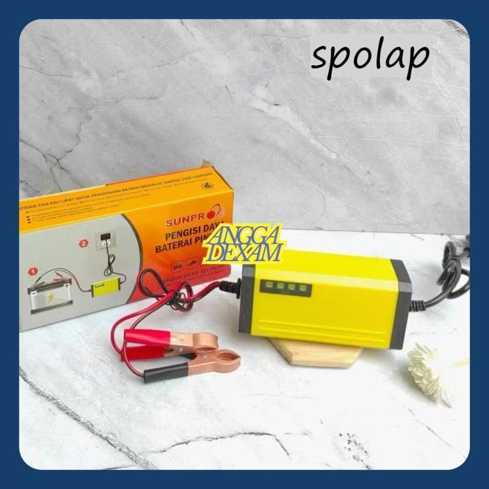 Anggadexam Lnb-1217 Charger Aki Portable 12V 2Ampere/Cas Aki Motor & Mobil Alat Pengisian Daya Aki M