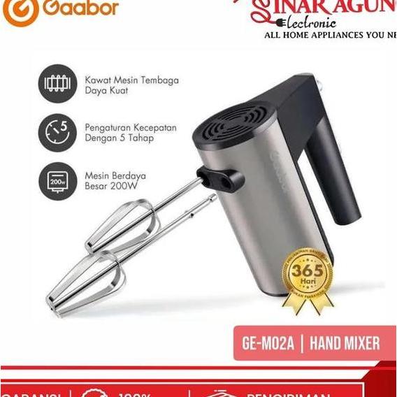 Gaabor Hand Mixer 200 Watt Pengocok Telur Stainless Gem02A