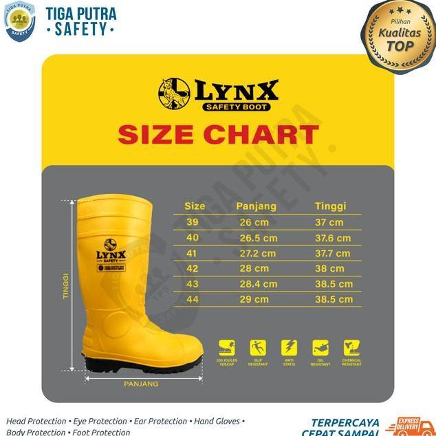Sepatu Boot Safety Proyek Kuning Ujung Besi Steel Toe Lynx