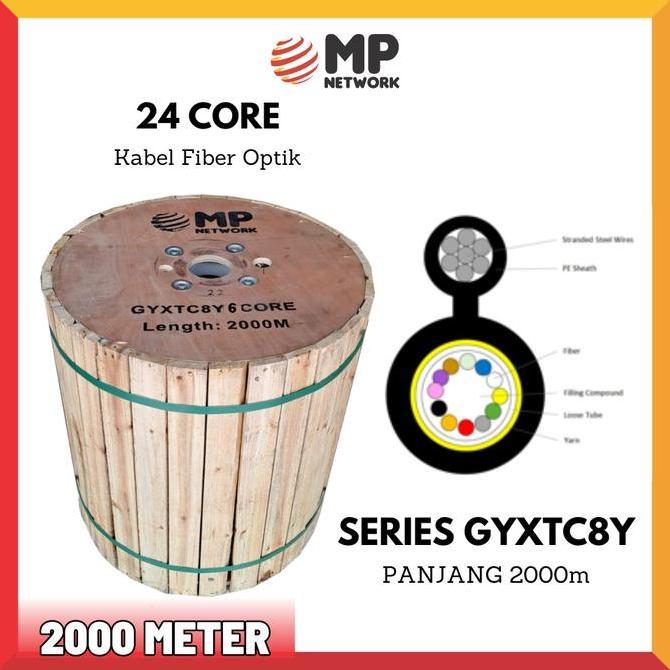 TERMURAH - Kabel FO 24 Core fig 8 2000 meter - MP Network