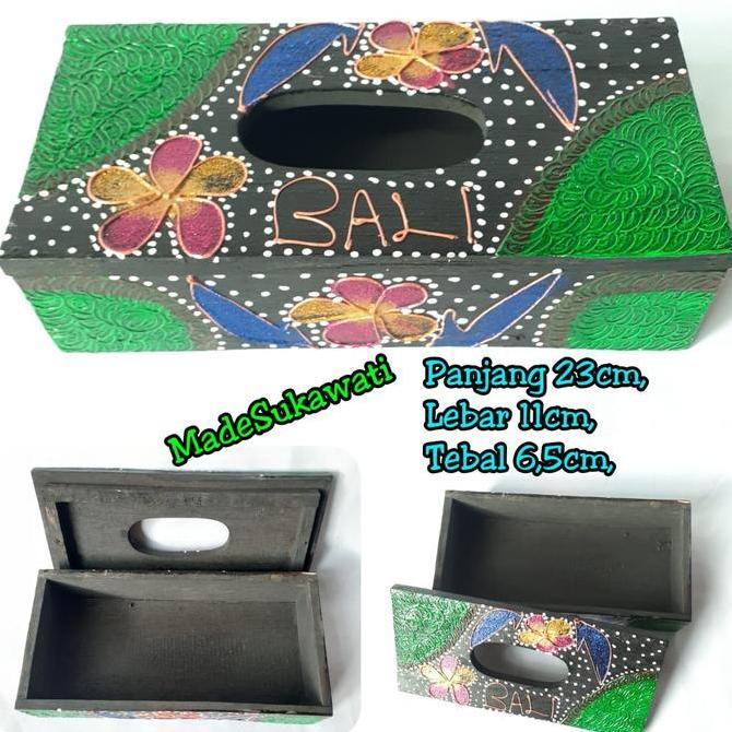 '+'+'+'+] Kerajinan kayu kotak wadah Tempat kotak tisu tissue lukis tutul handmade bali