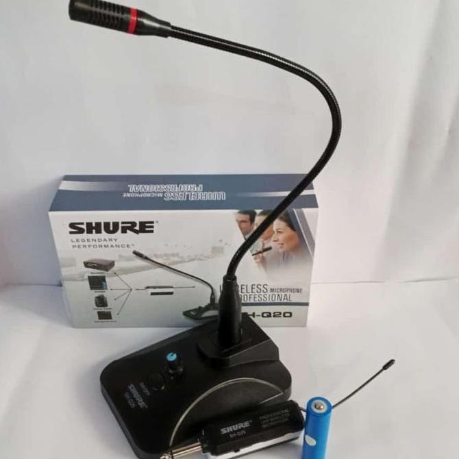 Mic Meja Wireless Shure Sh Q-20 / Mic Podium Tanpa Kabel Shure SHQ 20 Original