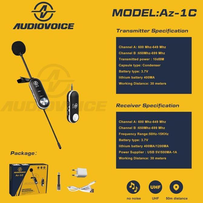 mic imam masjid wireless 2 jepit Original