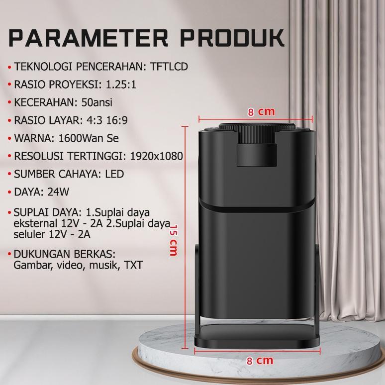 Portable Mini Projector Home Hp 1920*1080p Theater Smart Proyektor Bioskop Bluetooth Proyektor