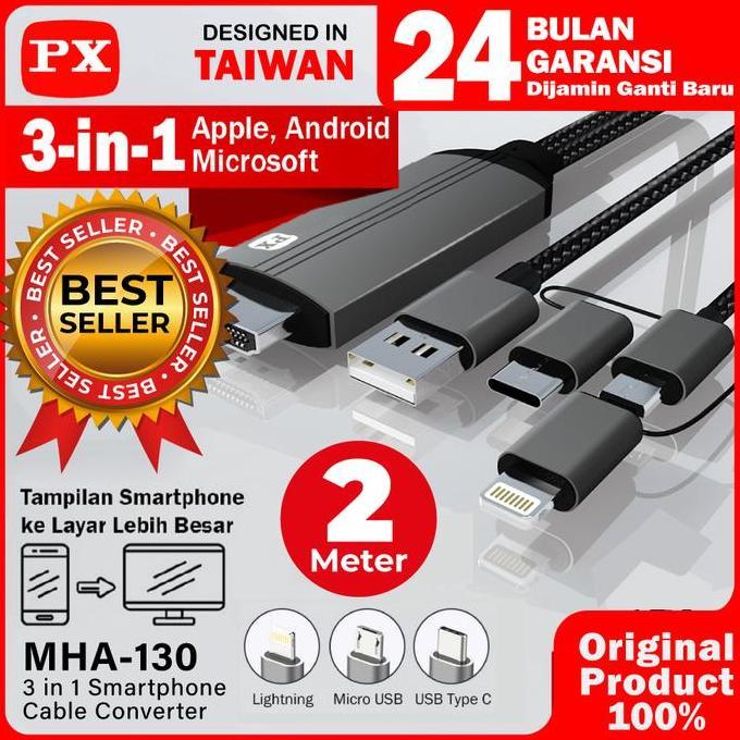 TERMURAH - Kabel HDMI Type C Lightning Micro HDMI Dongle MHL Mirroring Cable 4K Anycast Dongle Mirac