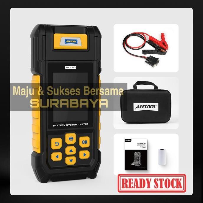 AUTOOL BT760 BT-760 6-30V Battery Tester Analyzer Baterai Aki Printer