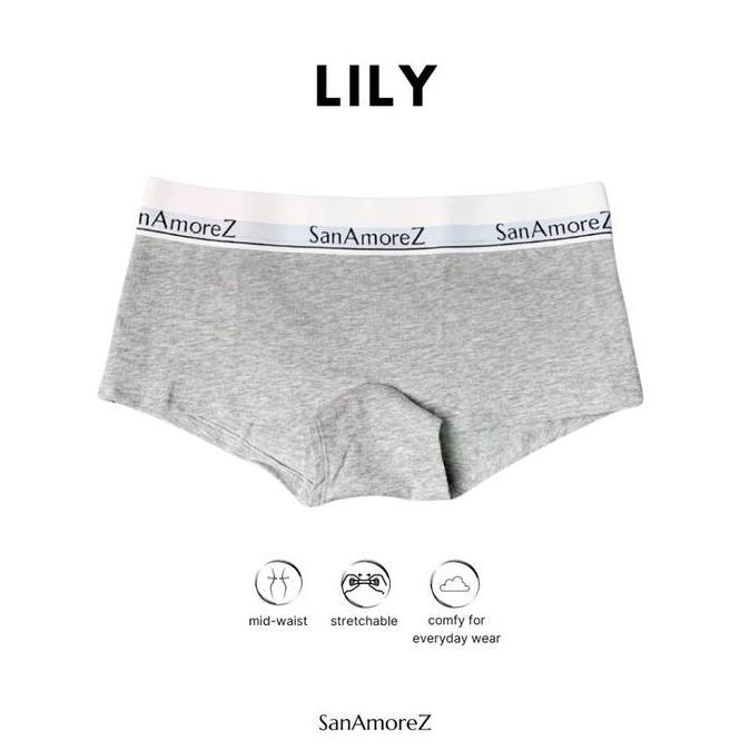 Promo SanAmoreZ | Women Boyshorts Panty / Celana Dalam Wanita - Cotton | Size XS - XL | Mid Waist | 
