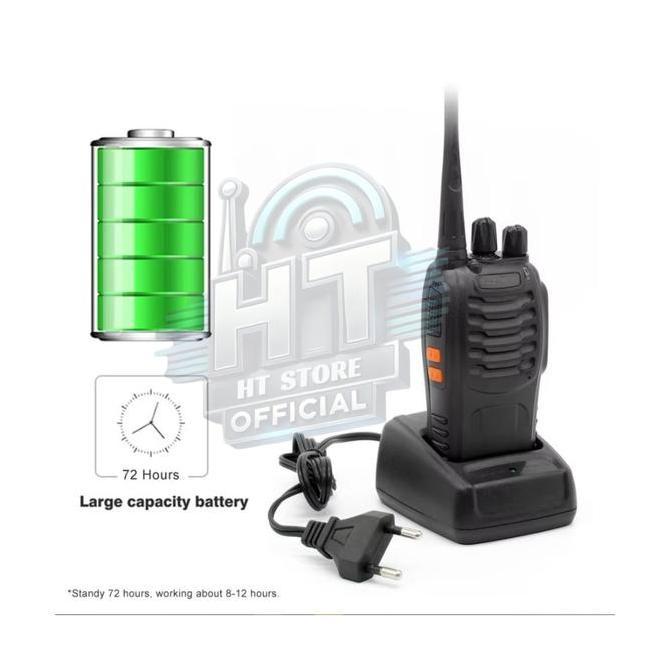 Paket 2 Unit HT Baofeng Ori BF-888s Single Band Jarak Jauh - Handy Talky Baufeng 888S Warna Hitam - 