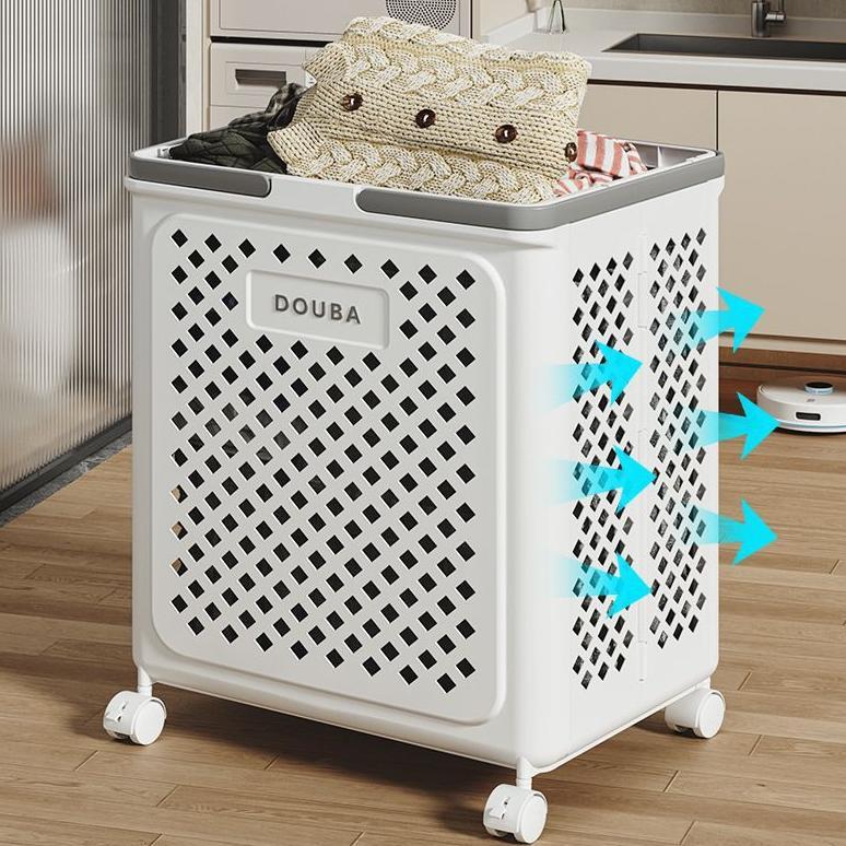 Keranjang Pakaian Kotor dan bersih Keranjang Multifungsi Keranjang Roda serbaguna Pakaian Bersih Tem
