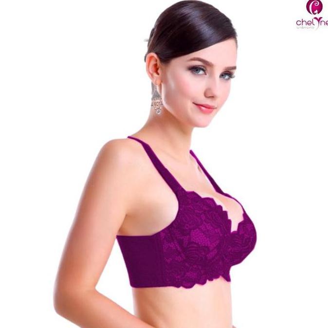 Promo Chelyne BH Busa Tebal 2962 Push Up Full Brukat - Full Cup Bra Dengan K COD