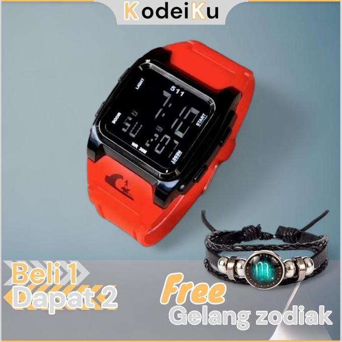 DV15 >> Jam Tangan Digital Pria Bundling Gratis Gelang Zodiak Watches Hadiah gelang jam cowok keren 
