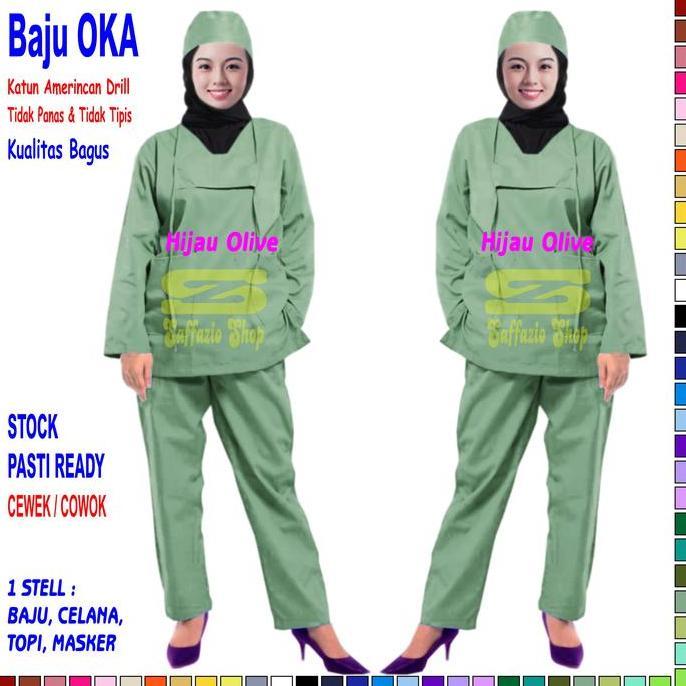 Baju Ok / Baju Oka / Baju Perawat Pria & Wanita Lengan Panjang