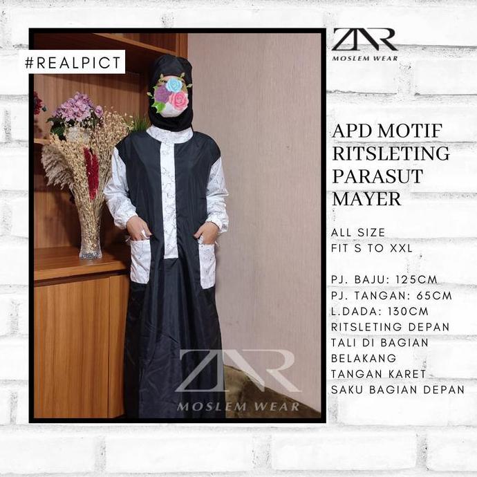 Gown Motif Ritsleting Parasut | Apd Gown Medis Waterproof | Gown Apd