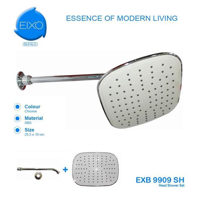 EIXO Head Shower Set White Chrome Kepala Pancuran Mandi Panas Dingin