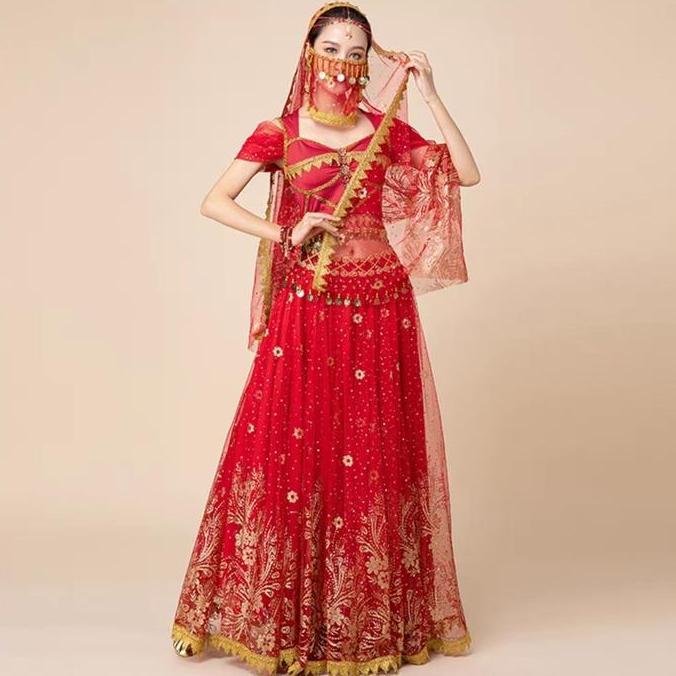 INDIAN BELLY DANCE MIDDLE EAST ARAB DANCING COSTUME ADULT WOMAN WANITA