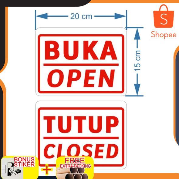 TT60 As23 Plang Papan Buka Tutup Acrylic Akrilik 20x15cm Elegan Berkualitas Sale