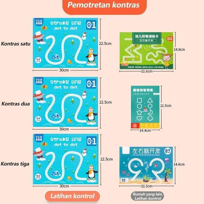 Buku anak pintar/buku aktivitas/buku kerja ajaib yang dapat digunakan kembali buku tulis pintar