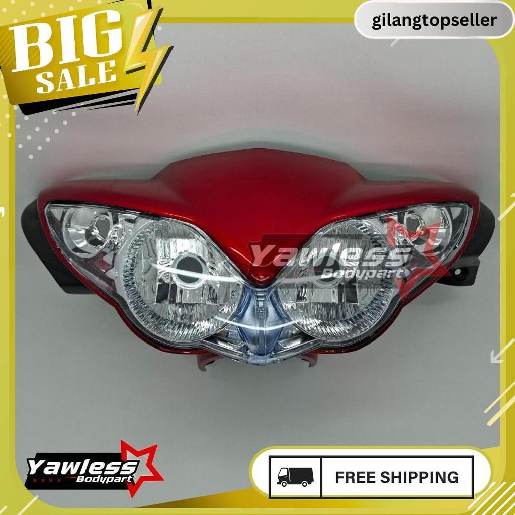 Batok Depan Jupiter Z Burhan + Lampu Depan Jupiter Z Burhan Warna Merah Meledak