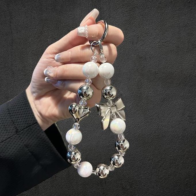 PHONE MATE Colorful lanyard HP keychain / mobile phone chain / beautiful HP lanyard / silver bow mob