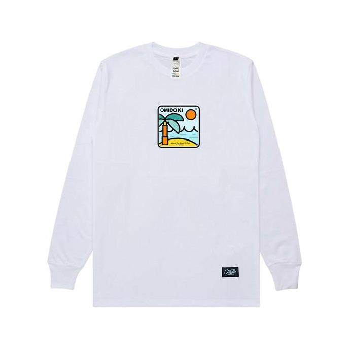 SALE (NEW) Omidoki Tshirt Longsleeve Refano Putih Kaos Lengan panjang Simple Combed Pria Keren Nyama