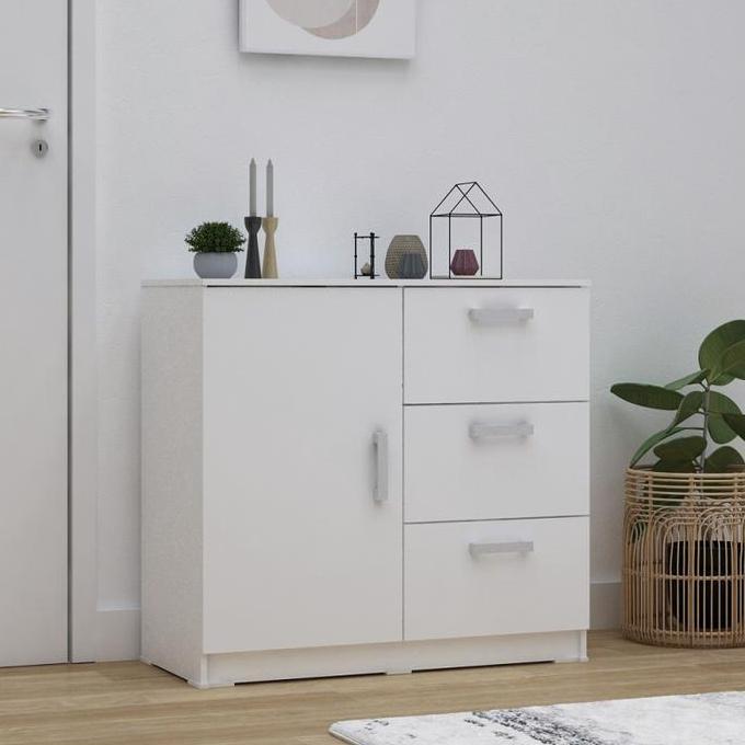 Lemari Serbaguna 80 cm Putih / Lemari Sideboard / Meja serbaguna