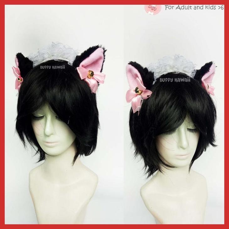 COSPLAY ANIME - BANDO NEKO MAID RENDA PITA LONCENG CAT EAR LACE BELL BUFFY KAWAII NEKOMIMI FASHION H