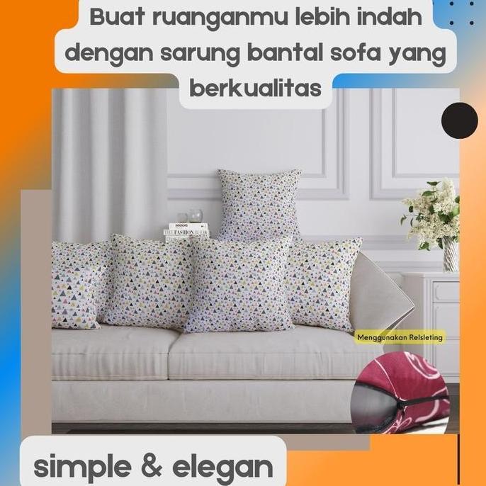 Terlaris Sarung bantal kursi/Sofa Resleting Motif Bunga Aesthetic Sarung Bantal