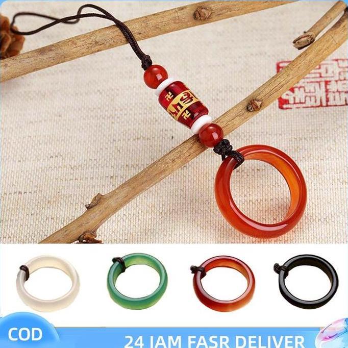 Phone Wrist Strap Hacipupu Phone Strap Natural China Style Gantungan Hp Kunci Tas Simpel Batu Alam C