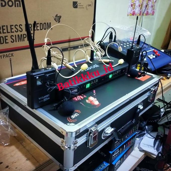 Mic Wireless WISDOM ULTRA Q ONE HS ORIGINAL FREE KOPER MIC HEADSET JEPIT CLIP ON