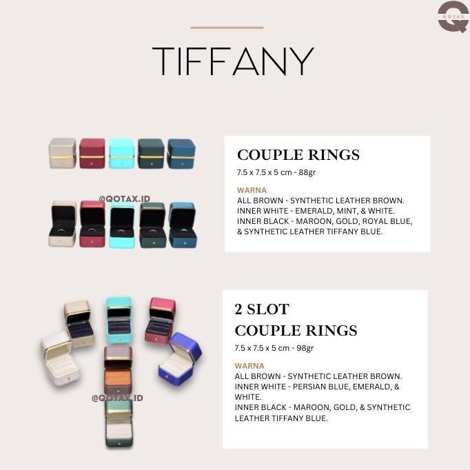 Kotak Perhiasan Mewah Tiffany/Cincin/Kalung/Couple Ring/Gelang TM