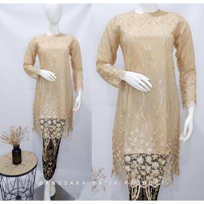 Promo TUNIK KEBAYA MODERN - ATASAN TUNIK TILLE   - KEBAYA BROKAT - KEBAYA KONDANGAN Mewah COD