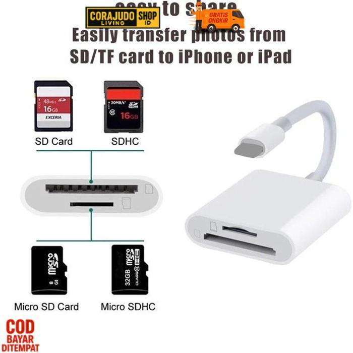 Promo Cable Lighting To Sd+Tf For Iphone Macbook Reader Camera 2In1 To Sd Card Tf Memory Card Otg Ad