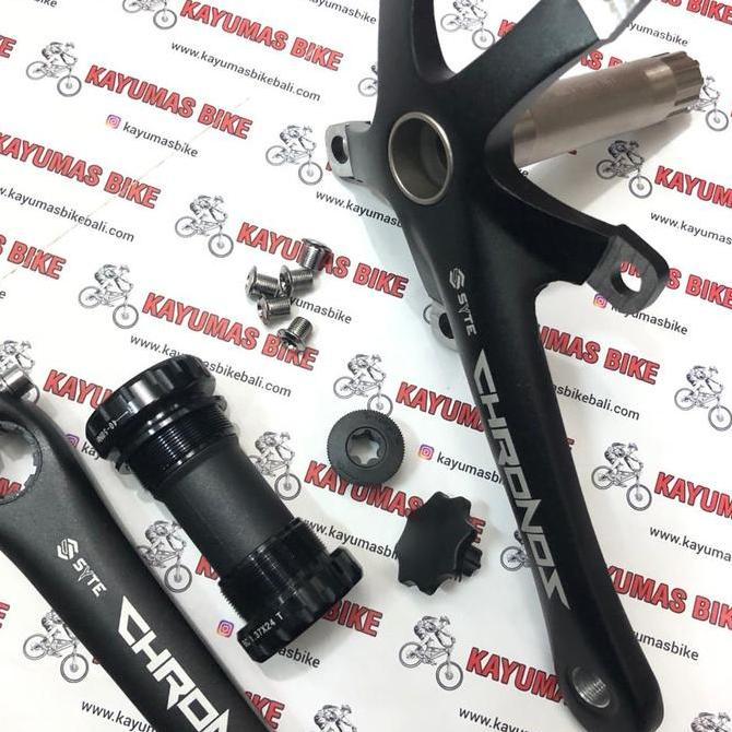 Crank Arm Syte Chronos 56T Hollowtech Ii Ht2 Bcd 130 Black Kualitas Terbaik Harga Termurah