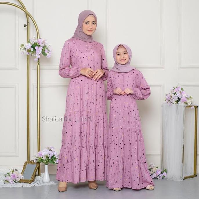 Promo Homey Dress Shafea Ibu dan Anak Gamis Couple Ibu dan Anak Perempuan Bahan Katun Rayon Premium 